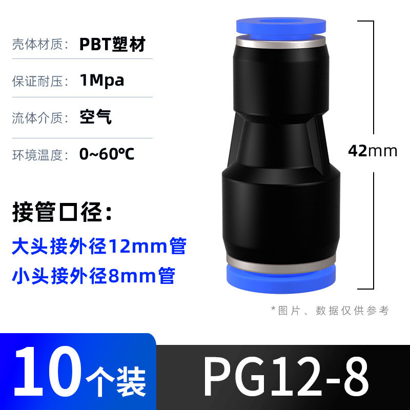 气管快速接头PU直通PG变径快插气动元件高压4?6?8 10 1