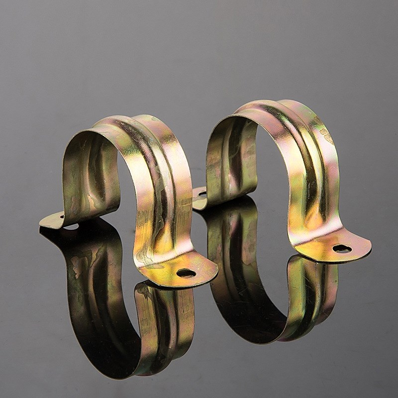 镀彩锌铁皮码管码PVC水管管夹骑马卡管道固定码半边码U型码卡子