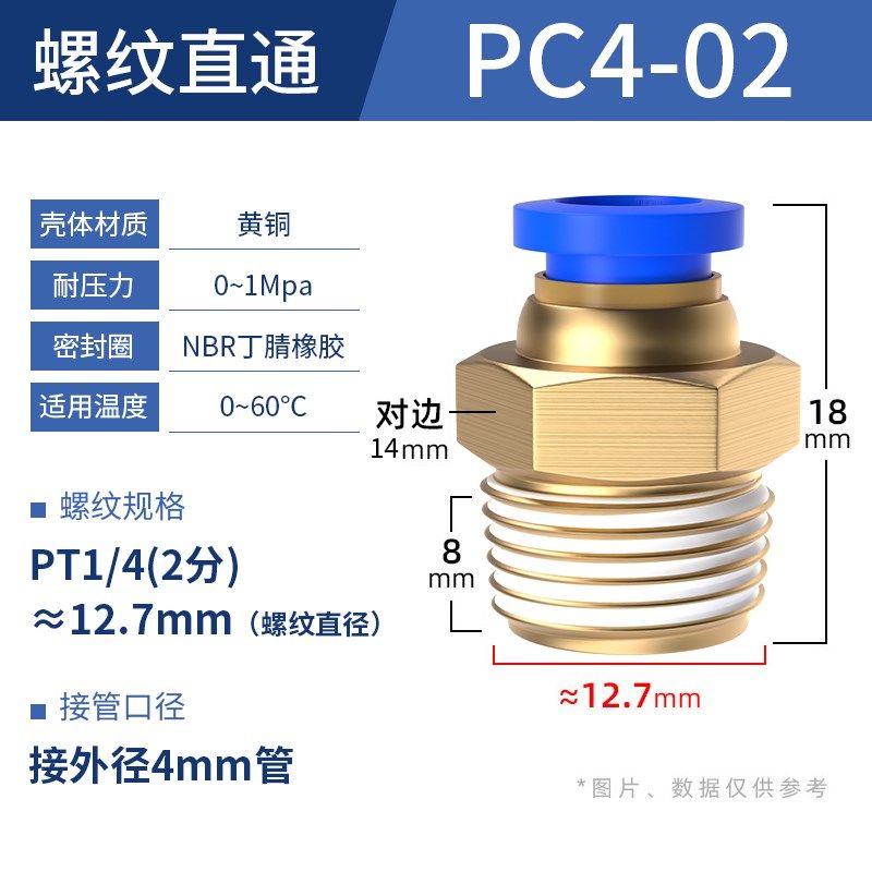 304不锈钢气管快速接头PC8-02螺纹直通气动高压快插软管G螺纹外丝,办公设备/耗材/相关服务,办公线材,淘宝优惠券,粉丝福利购,淘宝优惠卷