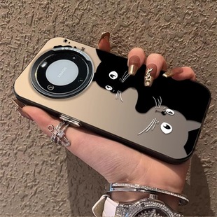 黑白猫咪适用华为mate60pro手机壳卡通创意mate50/40保护套可爱e小众p30男荣耀100/90/80女70情侣个性magic6