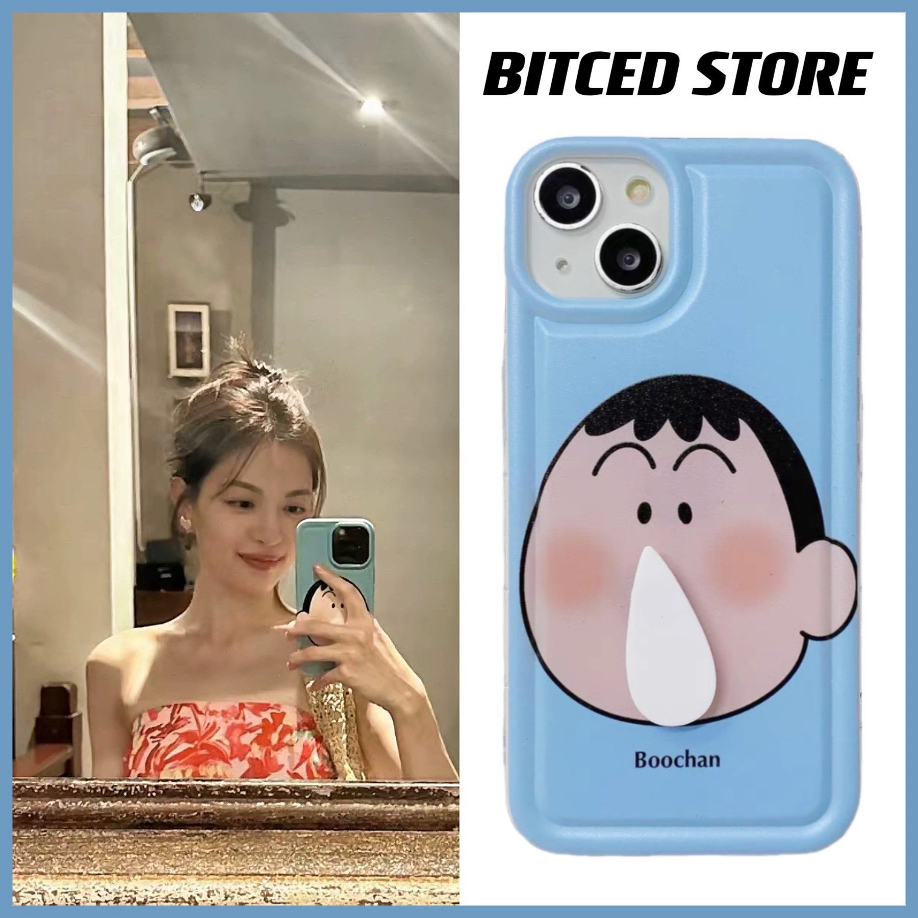 钟楚曦宋妍霏同款创意卡通阿呆小新适用iphone15pro手机壳苹果14promax立体旋转12解压13promaxr保护套xs情侣