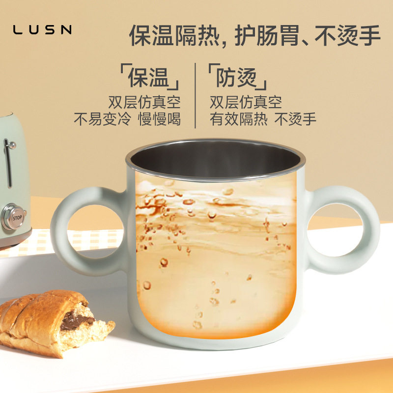 儿童水杯牛奶杯316不锈钢带刻度吸管杯宝宝家用喝水杯学饮杯