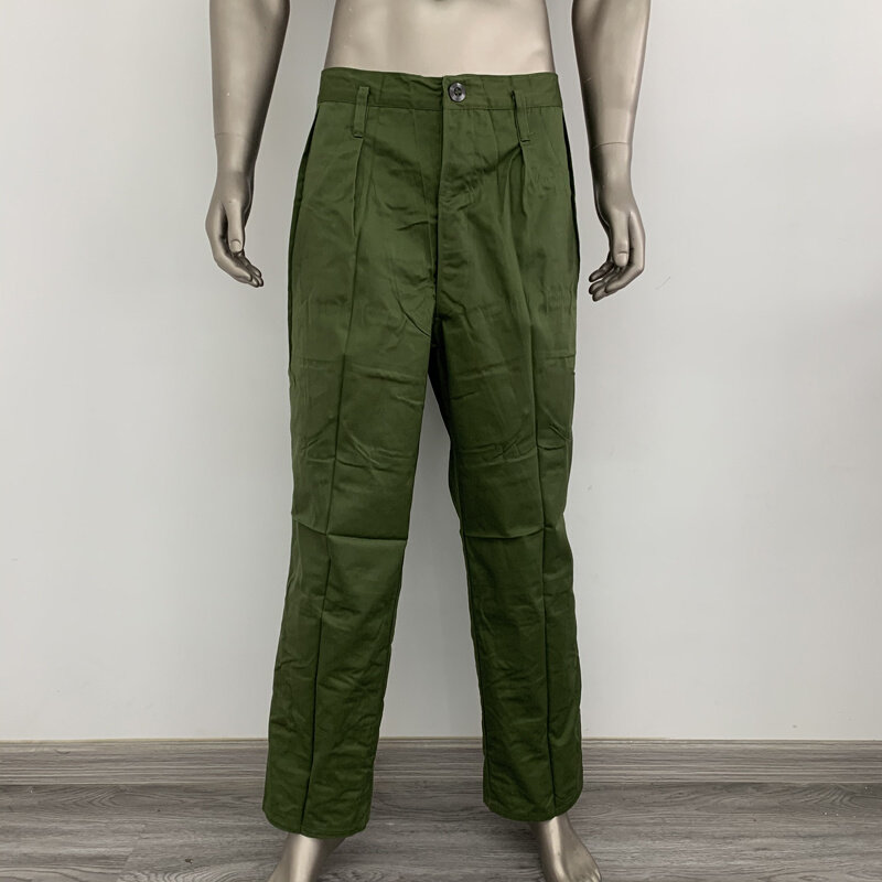 老款扒柒冬服男士冬季防涤卡上衣裤子中山正装套装耐磨工作服君绿