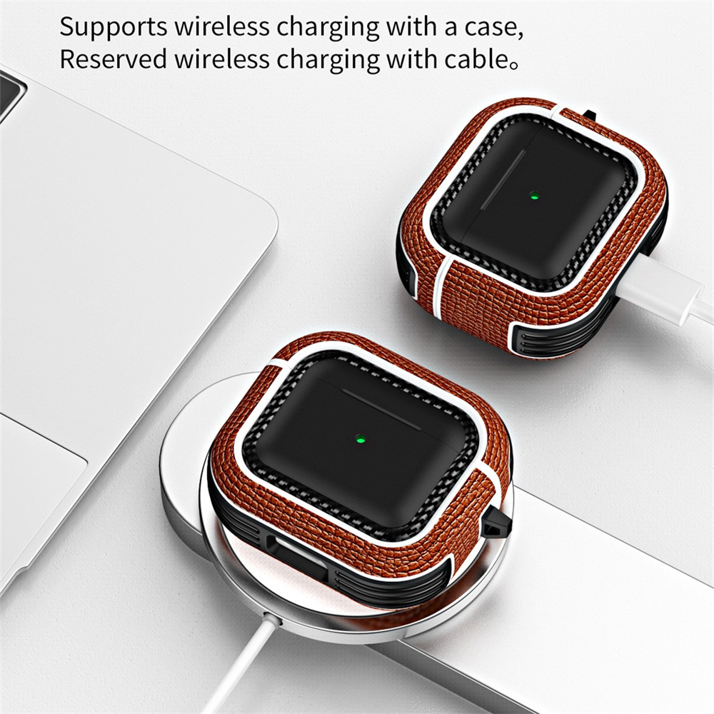 纯色皮纹适用airpods4代保护套