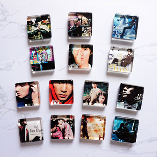 Jay杰伦专辑封面一套软磁水晶玻璃磁性贴3d 立体创意冰箱贴磁贴