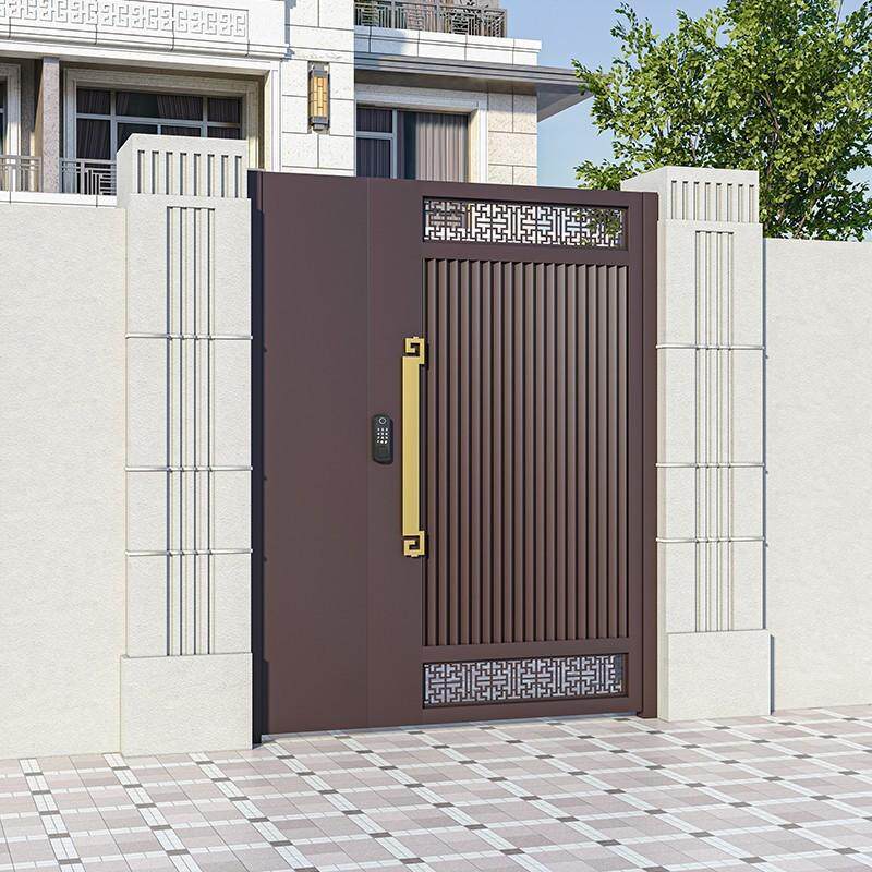 铝合金户外庭院大门院子栅栏花园别墅门不锈钢电动单双开子母大门