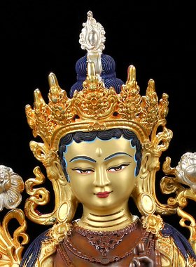 绿度母佛像铜密宗古色鎏金鎏银居家供奉10寸家用菩萨观音佛像摆件