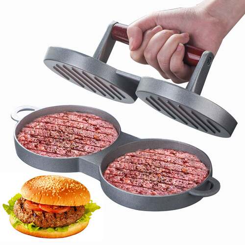 极速Double Hole Burger Press Hamburger Press Patty Maker Pre