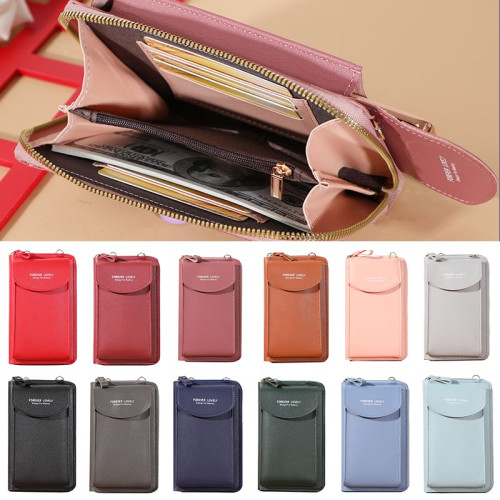 极速2021 New Women Wallet Solid Leather Shoulder Straps Shou