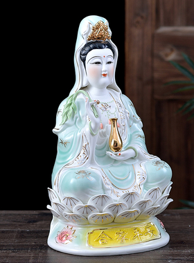 陶瓷南海观音菩萨佛像客厅家用居家供奉佛摆件/观世音菩萨礼品