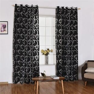 极速Modern Black Plaid Tulle for Window Sheer Curtains Home