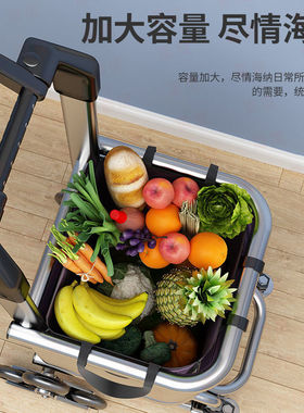 爬楼购物车买菜车小拉车折叠家用手推车便携拖车老人车铝合金拉杆
