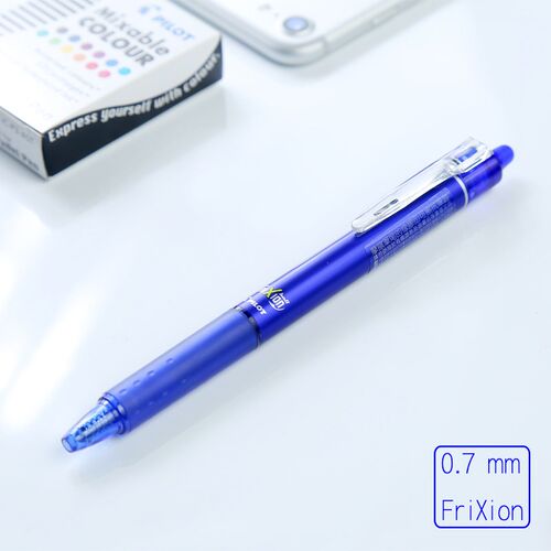 极速Japanese Pilot FriXion Ball Knock Gel Pen 0.7 mm Blue/Bl