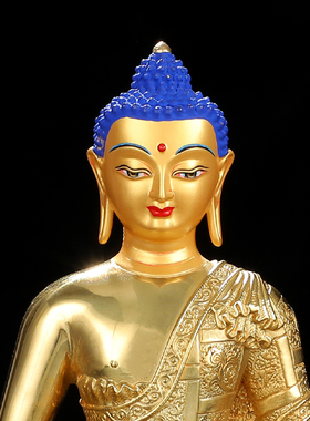 阿弥陀佛佛像居家供奉三宝佛西藏密宗纯铜鎏金5寸7寸1尺佛像摆件