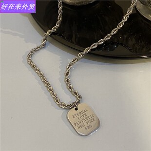 极速Simple necklace male long hop chain sweater letter Hip