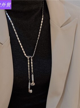 极速European and American hip hop necklace sweater chain lon