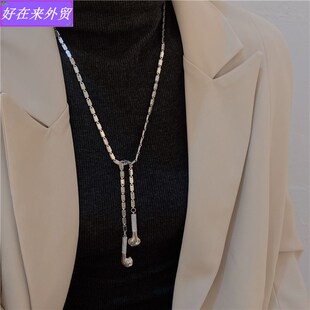 hip lon 极速European American sweater chain necklace and hop