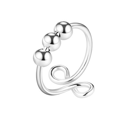 极速Explosive style rotatable round bead ring anxiety relief