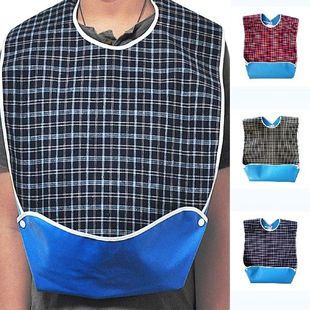 Bib Plaid Clothing Protector Reusable Adult 网红3 Bibs Pcs