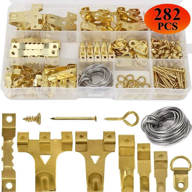 282Pcs Picture Hooks for Hard Walls, Picture Hanging Kit
