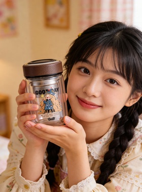 STANCHION斯坦奇小巧双层玻璃杯女生可爱办公室泡茶隔热防烫茶杯