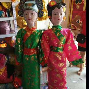 殡葬纸品金童玉女纸人仆人仿真童男女塑料人丧葬