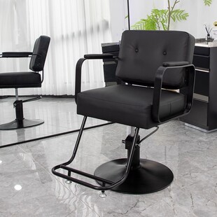 网红新款理发店椅子可升降旋转可靠坐垫靠背加厚发廊专用美发椅子