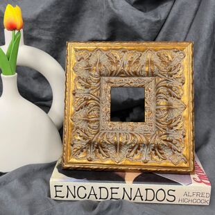 欧式古典宽边金色印花复古相框画框 正方形小尺寸轻奢装裱油画框
