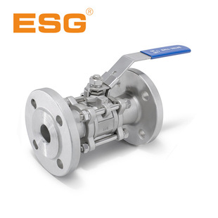 ESG不锈钢316气动阀球阀三片式 截止阀青岛精锐食品级 304法兰球式