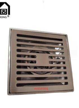不锈钢304方形地漏阳台卫生间拉丝防臭方形加厚地漏长固V306T
