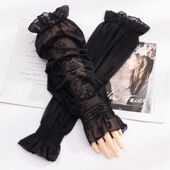 套女防紫外线时尚 蕾丝宽松薄款 开车骑车护臂假袖 冰丝防晒袖 子袖 套