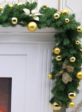 270cm绿色pvc圣诞藤条 300枝头250枝头220枝头圣诞装饰藤条