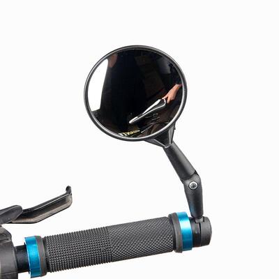 360度自行车后视镜车把把塞把堵反光镜自行车塑料反光镜骑行把
