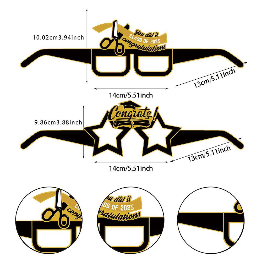 2025亚马逊新品毕业季主题派对搞怪拍照道具同学聚会装饰纸质眼镜