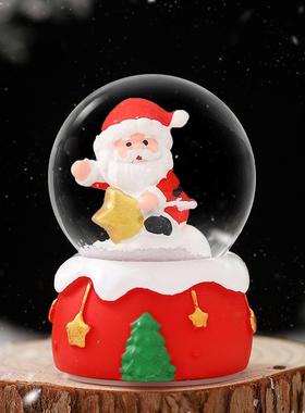 爆款圣诞雪人老人发光玻璃球梦幻彩光节日礼物送朋友礼品装饰摆件