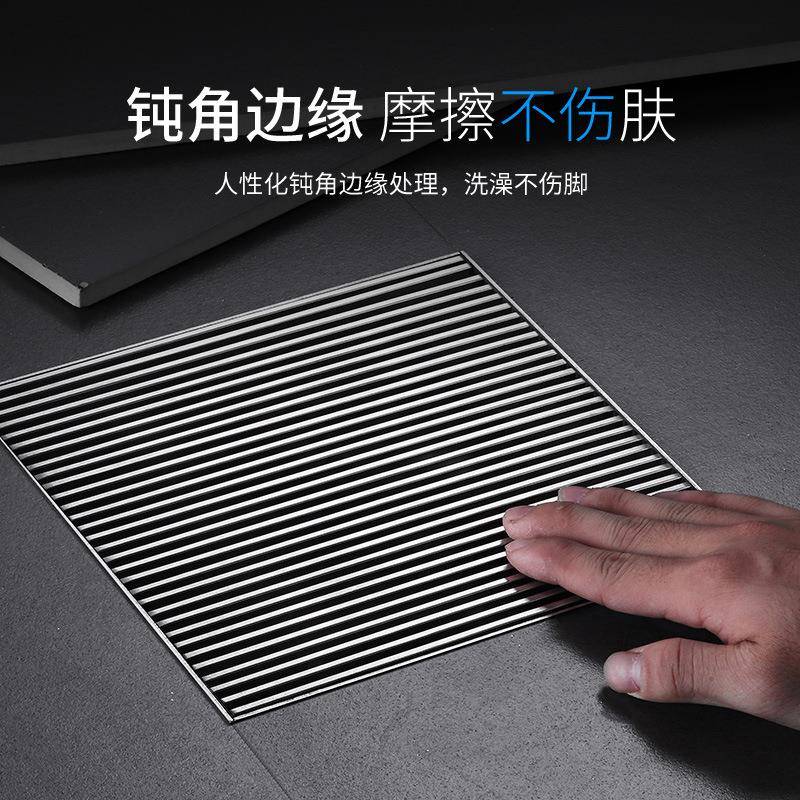 实心304不锈钢15*15地漏DN110卫生间方形防臭地漏酒店工程大地漏