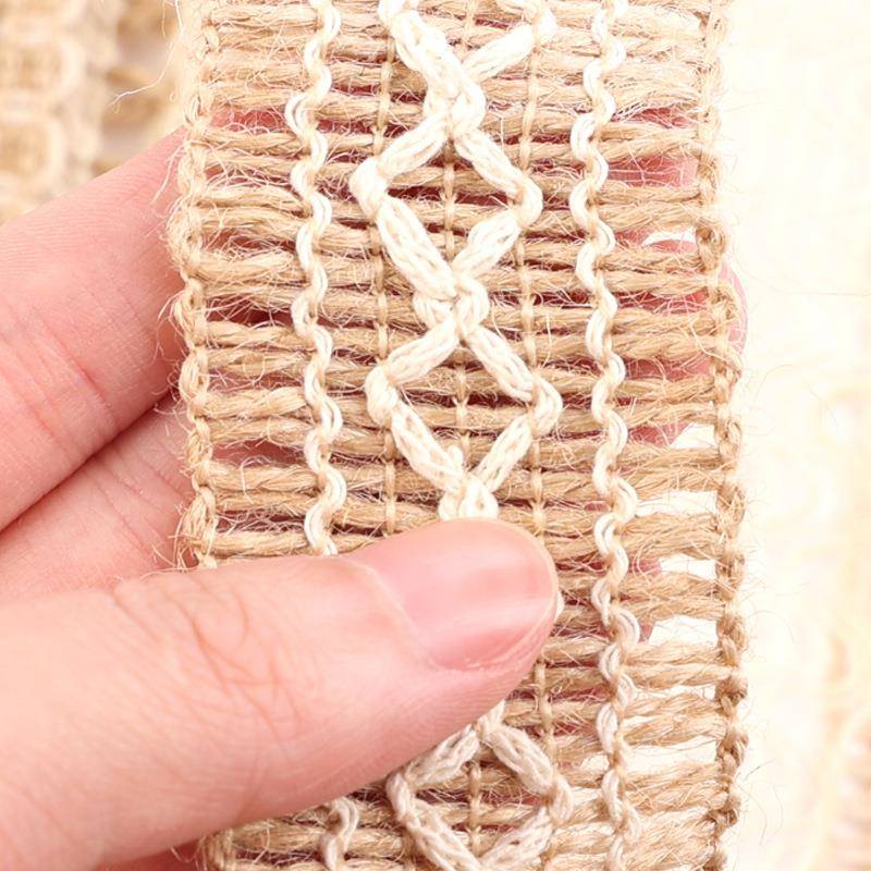 厂家服装辅料麻绳编织带手工DIY工艺装饰棉麻卷缎带50米一卷织带