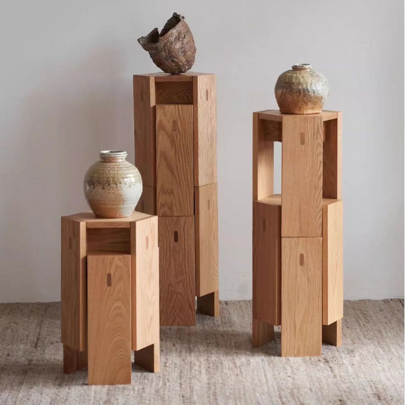 北欧实木凳子可叠放餐凳家用客厅方凳头换鞋化妆矮凳板凳橡木时尚