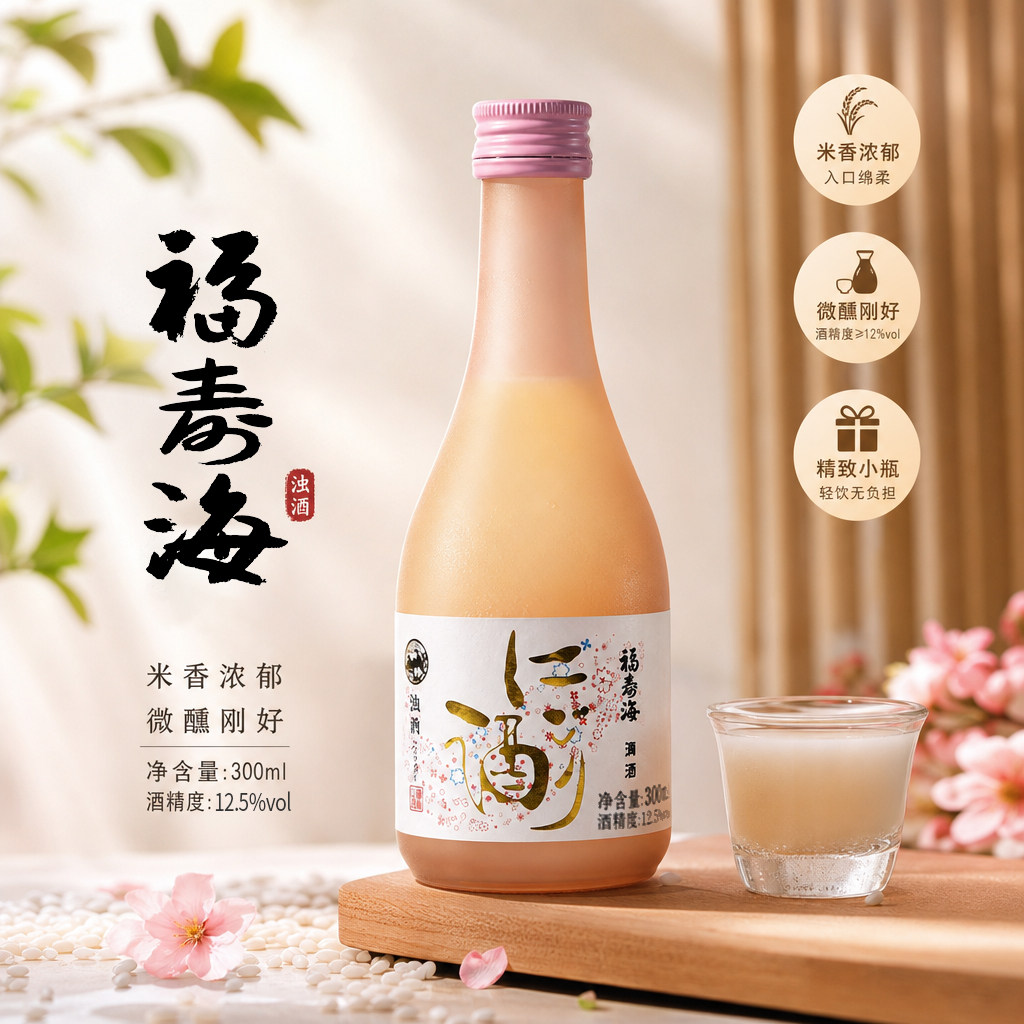 福寿海国产浊酒纯米酿造自然发酵图片