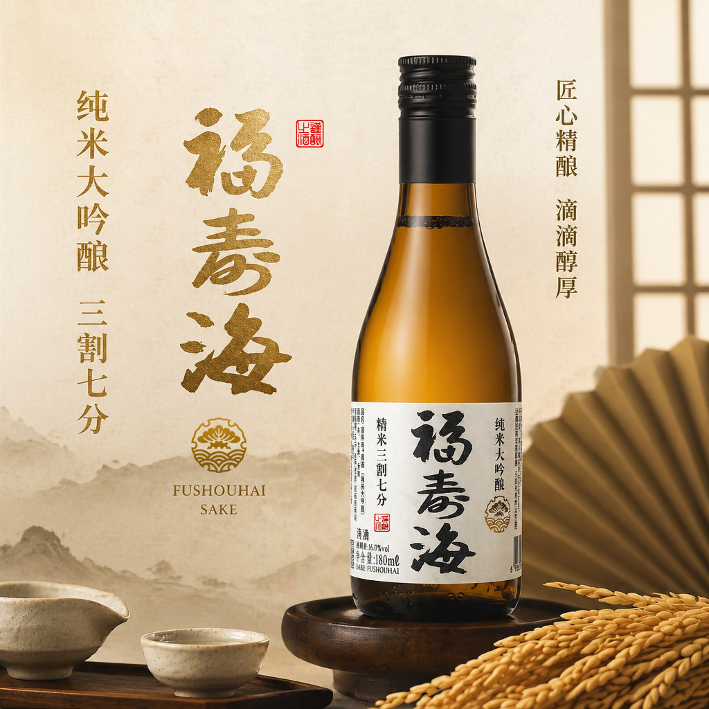 福寿海三割七分纯米大吟酿180ml图片