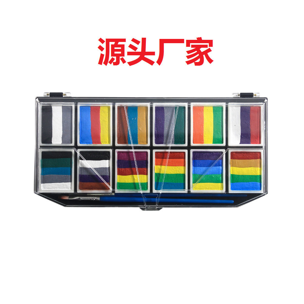 跨境电商12色专业彩绘颜料易清洗适用舞台剧水溶性彩绘膏