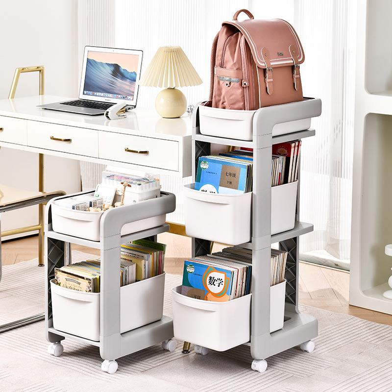 书包置物架可移动办公室桌下收纳架桌面工位放包包小推车书架