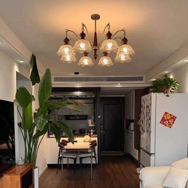 胡桃色卧室餐厅灯中古客厅南洋风法式复古冰裂纹玻璃多头吊灯,畜牧/养殖物资,畜牧/养殖器械,淘宝优惠券,粉丝福利购,淘宝优惠卷