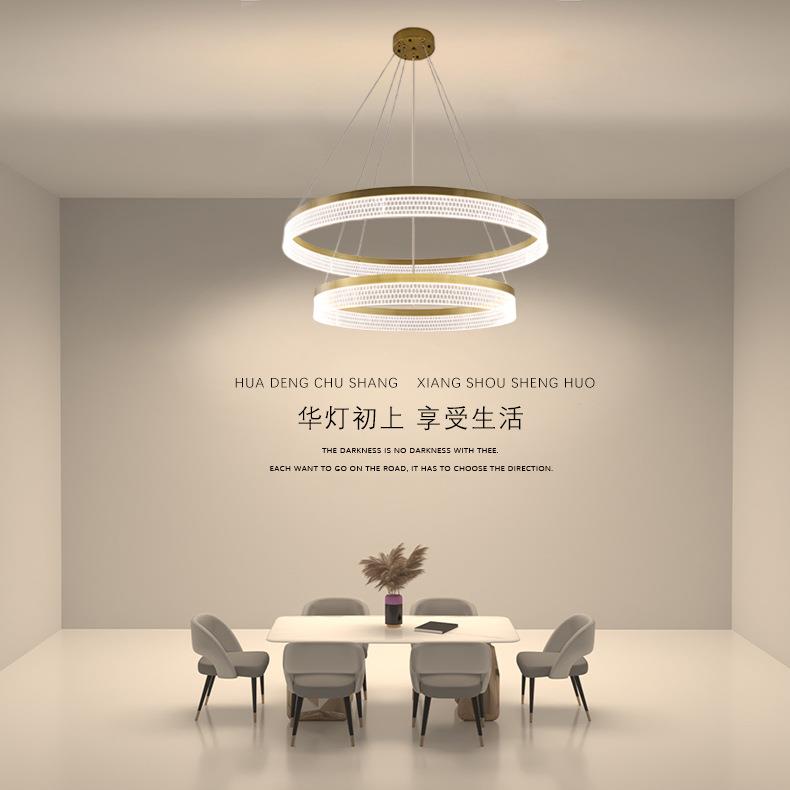 北欧轻奢大气圆环形客厅吊灯现代简约设计师餐厅卧室书房led灯具