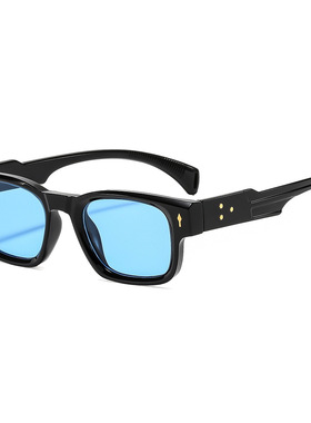 日本品质新款欧美方框太阳镜时尚箭头铆钉墨镜女高级感五角星装饰