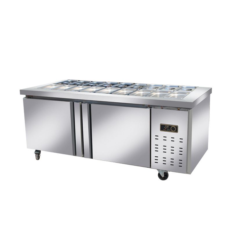 海鲜冰台商用不锈钢冰鲜台超市饭店冷冻展示柜卧式点菜柜保鲜柜