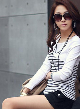 Spring-autumn fashion new temperament all-match Slim pullove