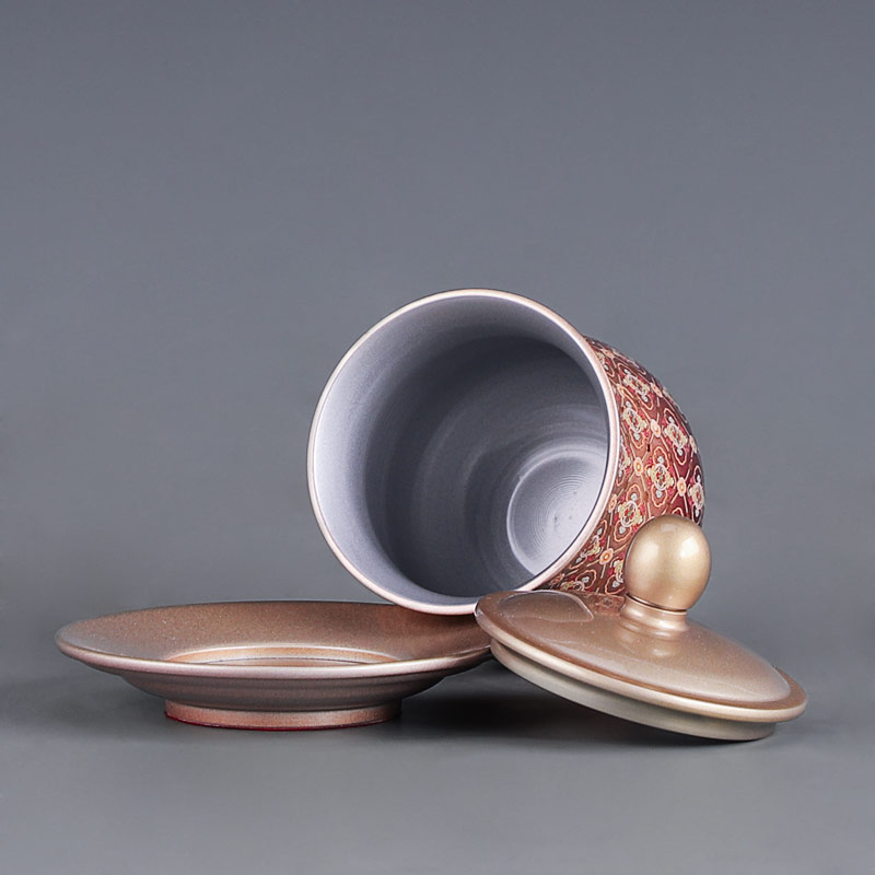 台湾珐琅供水杯供杯纯铜供佛杯家用净水杯供佛水杯道家神像圣水杯