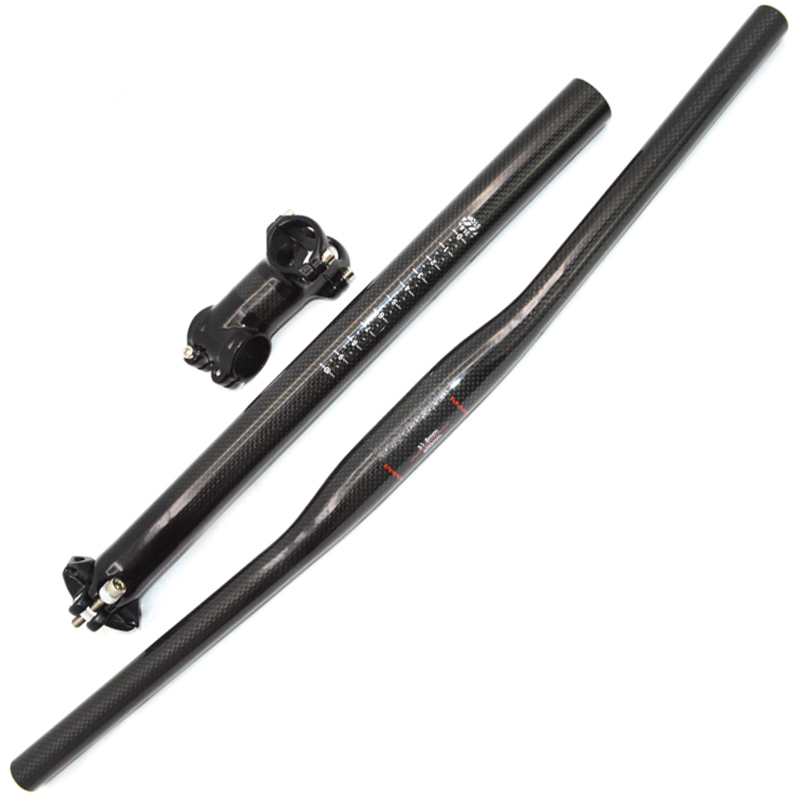 全碳纤维山地自行车车把套件 3K碳纹直把燕把横把坐管立管把立