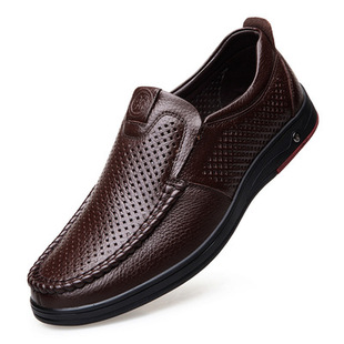 2021 Newly Mens Summer Loafers Shoes Genuine Leather Soft M